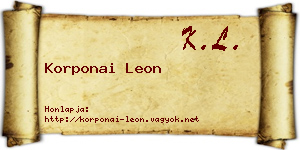 Korponai Leon névjegykártya